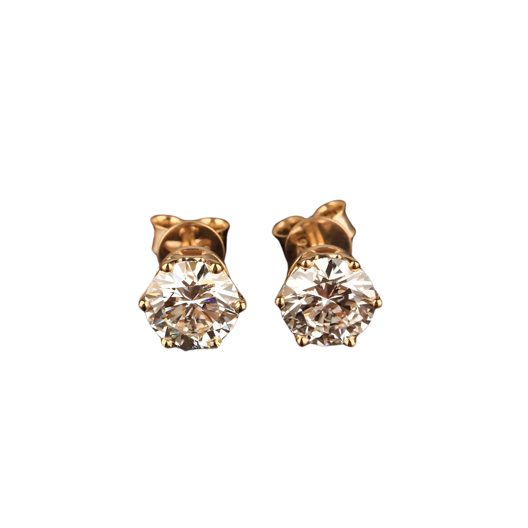 Solitaire 6 Prong Stud Earrings