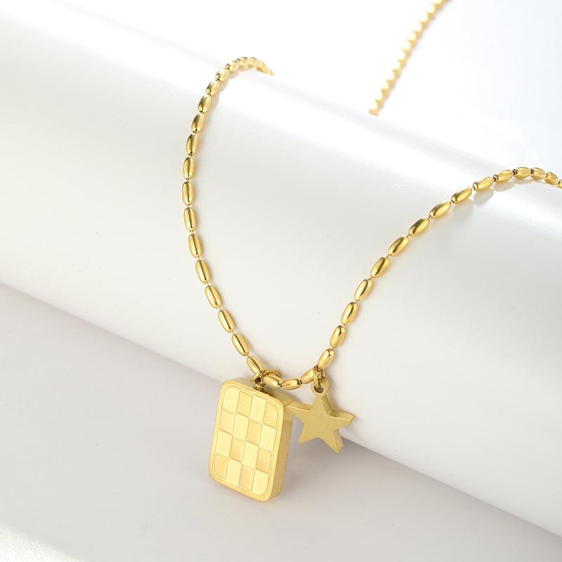 Golden Grid Pendant